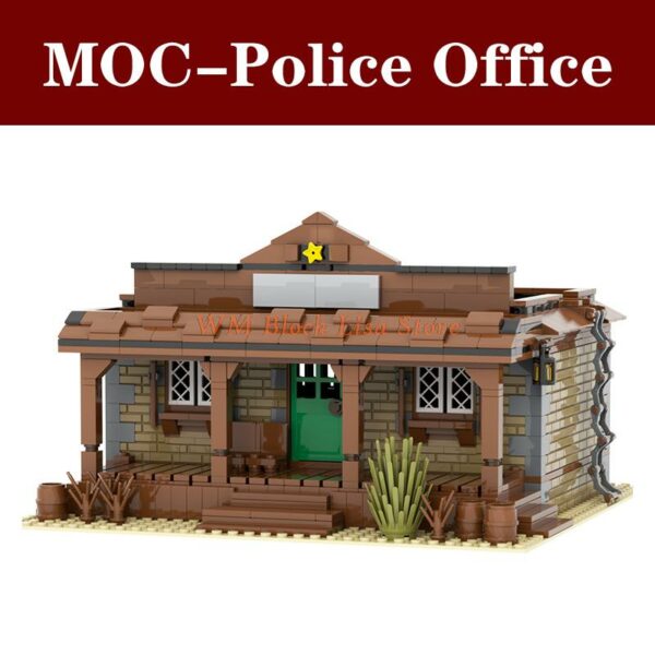 MOC5028 Military Series Western Police Office Prison Compatible Figures Building Blocks Educational Toys For Children Boys Gifts 1