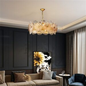 Hongcui Chandelier Gold Rectangle Pendant Lamp Postmodern Home Creative Light Fixture for Living Dining Room 2