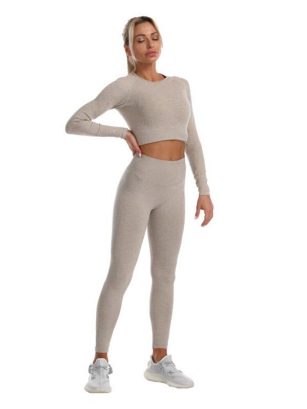 Workout Sets for Women 2 Piece Outfits Sexy Autumn Long Sleeve Sweatsuits Jogging Suits Casual Bodycon Seamless Yoga Gym Set 5