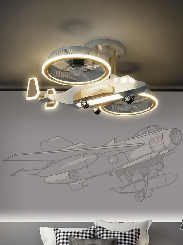 Avatar Air Plane LED Chandelier Boy Home Decoration Ceiling Lamp Children's Bedroom Simple Modern Indoor Fan Lighting 3