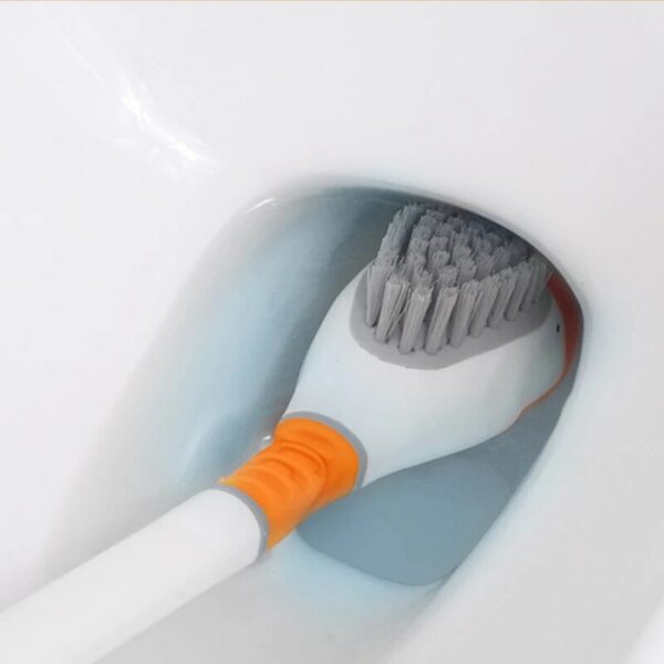 New Silicone Toilet Brush Set Cute Diving Duck Wall-mounted Floor-Standing Long Handled Bathroom Deep Cleaning TPR Accessories 5