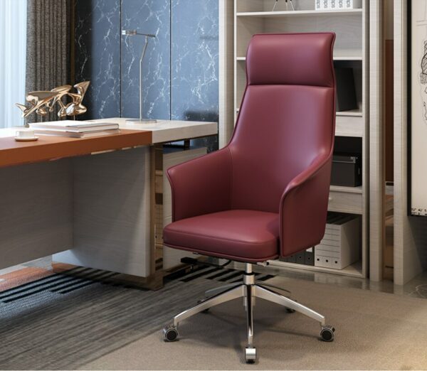 Nordic computer chair modern simple anchor lift rotating ergonomic back home comfortable office chair leather chair 3