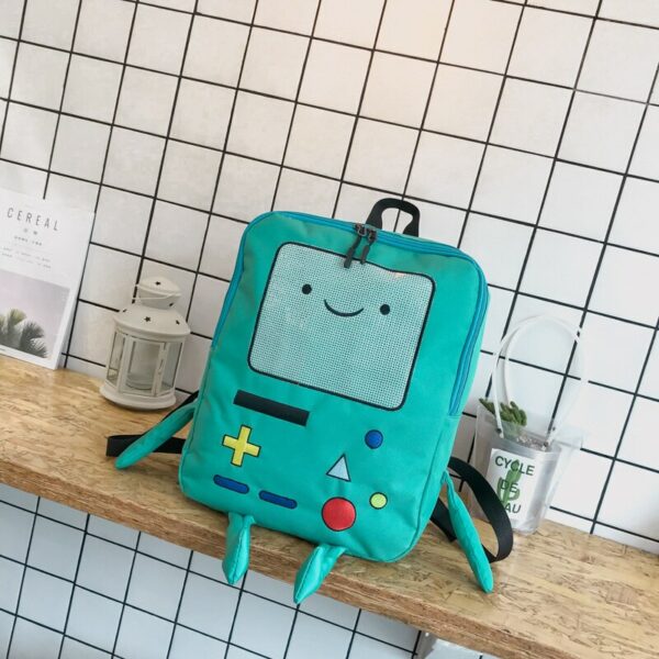 Big Ins Korean Cute Finne Figure Jakey Bag Anime Cartoon Adventure Robert Time Robot BMO For Child Girl Student Soft Backpack 6