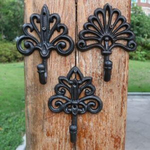 European-style Palace Retro Cast Iron Wrought Iron Flower Hook Single Hook Wall Hanging Decoration Coat Hook Home Decoration 1