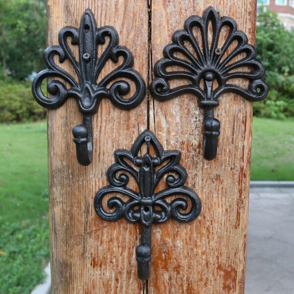 European-style Palace Retro Cast Iron Wrought Iron Flower Hook Single Hook Wall Hanging Decoration Coat Hook Home Decoration 1