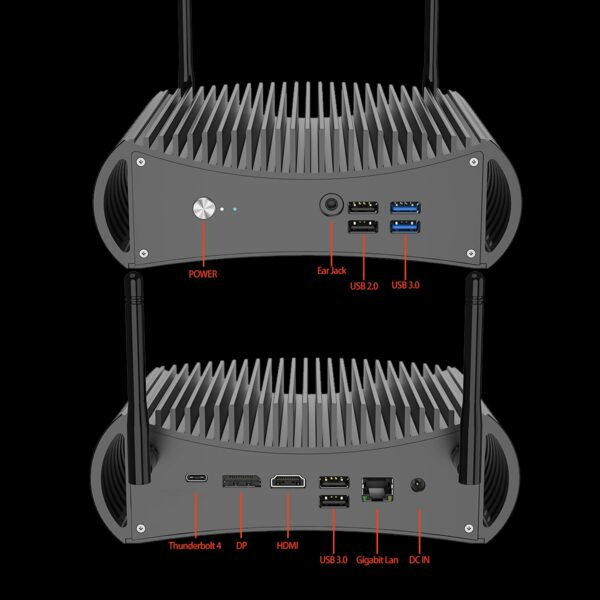 Chatreey TK11-F  Mini PC Fanless  intel 11th i5-1135G7 i7-1165G7  Gaming desktop computer Thunderbolt 4 DP HDMI 3x4K Output 6