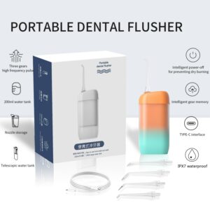 ZK20 Water Flosser Cordless Portable Oral Irrigator Dental Teeth Cleaner with 3 Modes 4 Jets Powerful Cleaning 200ML Water Tank 1