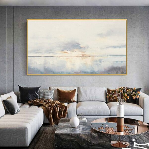 Handmade Textured Abstract Wall Art Sunrise Modern Large Oil Paintings on Canvas Wall Decor for Living Room Office Home Decor 2