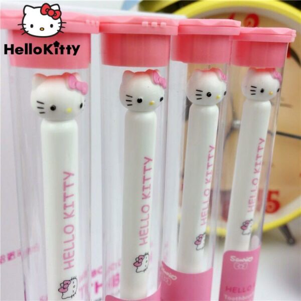 12/24pcs Kawaii Cartoon Hello Kitty Toothbrush Soft Bamboo Charcoal Toothbrush Travel Portable Household Toothbrush For Girls 3