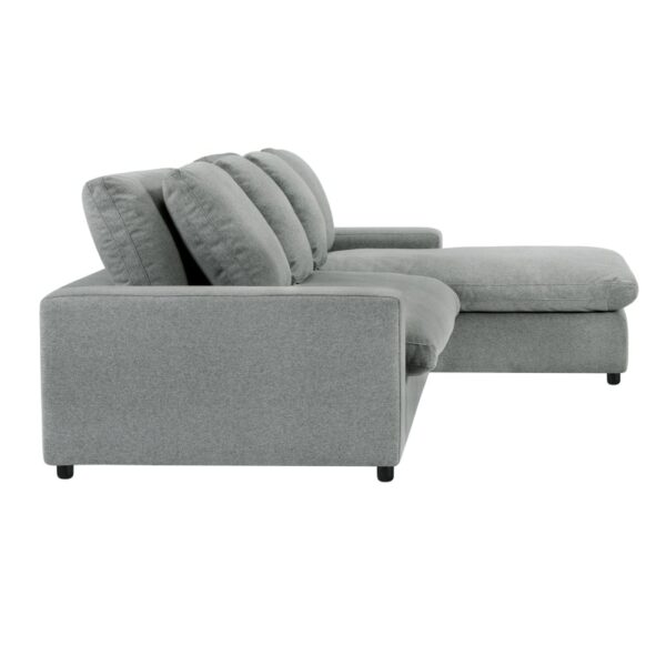 Ultra-comfortable L-shaped sectional sofa right-hand facing, modern minimalist design, including sofa and chaise longue, large 5