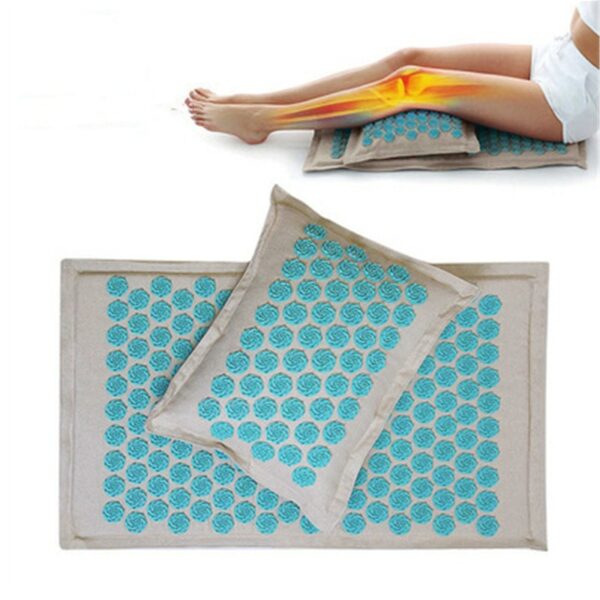 Nature Linen Coconut palm Massage Yoga mat sport pillow mat with bag Lotus Spike Acupressure Mat Cushion 5