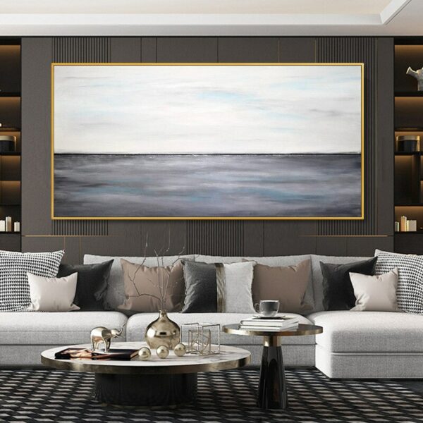 Handmade Textured Abstract Wall Art Sunrise Modern Large Oil Paintings on Canvas Wall Decor for Living Room Office Home Decor 6