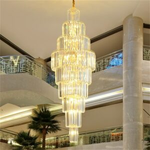 WPD Gold Chandelier Fixtures Modern Luxury Crystal Pendant Lamp Light Home LED for Stairs Hall Decoration 2