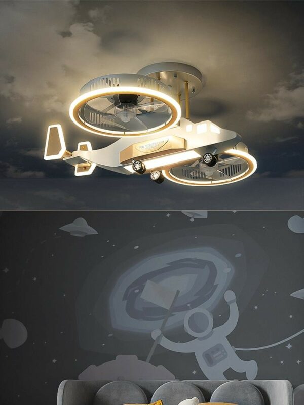 Avatar Air Plane LED Chandelier Boy Home Decoration Ceiling Lamp Children's Bedroom Simple Modern Indoor Fan Lighting 1