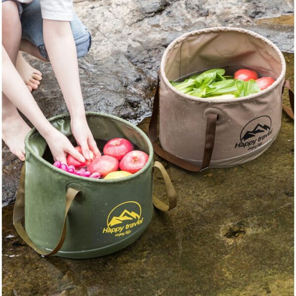 12L Portable Folding Bucket Fishing Outdoor BBQ Travel Foldable Water Bucket Bowl Sink Washing Bag Seal Car Wash Buckets 3