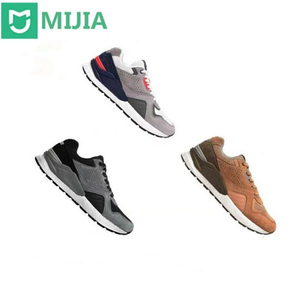 2022 Mijia shoes Retro Sneaker Vintage men Running Shoes Genuine Leather Suede Mesh Breathable sports shoes 1