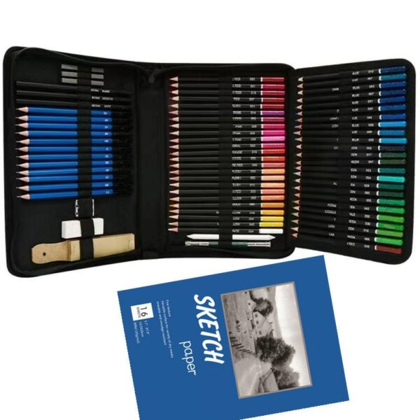 145PCS Color Pencil and Sketch Pencils Set for Drawing Art Tool Kit 96 Pcs Watercolor Metallic Oil Pencil Artist Art Supplies 1