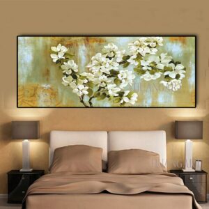 Hand-painted oil painting red flowers of thick oil painting abstract knife office sitting room sofa decorate children room  hall 2