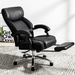 Boss Business Lifting Swivel Office Chairs Reclining Bedroom Dormitory Backrest Armchair Leather Hotel Front Desk Computer Chair 2