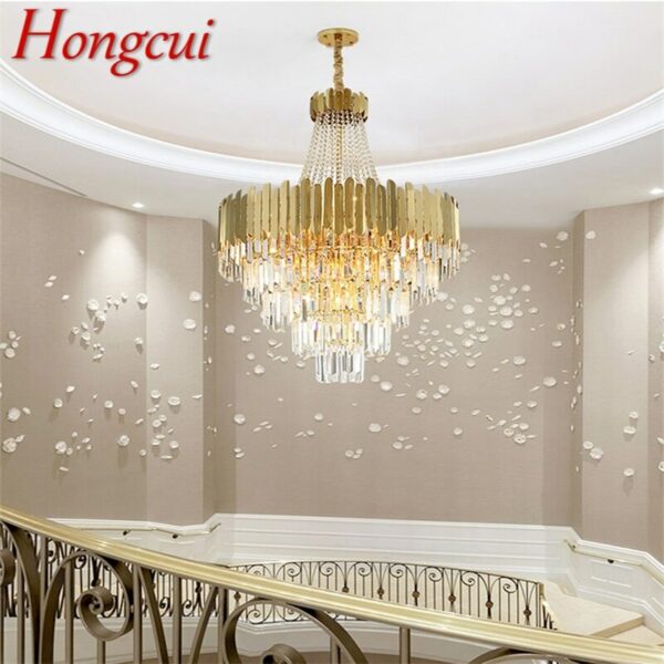 Hongcui Chandelier Gold Pendant Lamp Fixtures Postmodern LED Light for Home Living Dining Room Villa 1