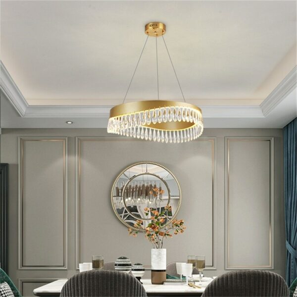 AOSONG Chandelier Pendant Lamp Postmodern Gold Luxury Home LED Light Fixture for Living Dining Room 2