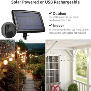 Solar Outdoor Lights G40 LED Colorful Garland String Light USB 25LED Garden Lamp Solar Power Christmas Decoration 2