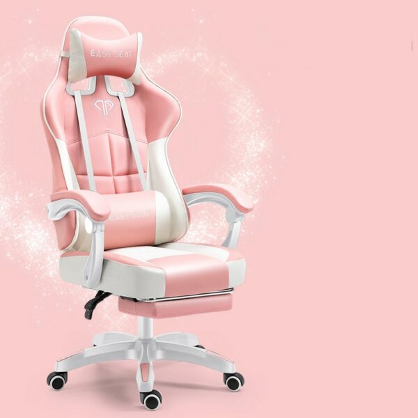 New High Quality WCG Gaming Chair,Pink Computer Armchair,Office chair,Home Lifting Adjustable Chair Swivel Chair with footrest 5