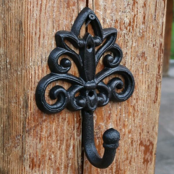 European-style Palace Retro Cast Iron Wrought Iron Flower Hook Single Hook Wall Hanging Decoration Coat Hook Home Decoration 4