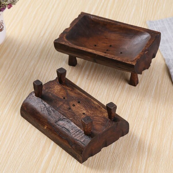 Handicrafts handmade teak soap box solid wood drain soap box without cover household rack 3