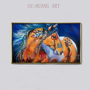 New works hand-painted horse oil painting modern knife painting thickness is decorated home office sofa hall hotel 1