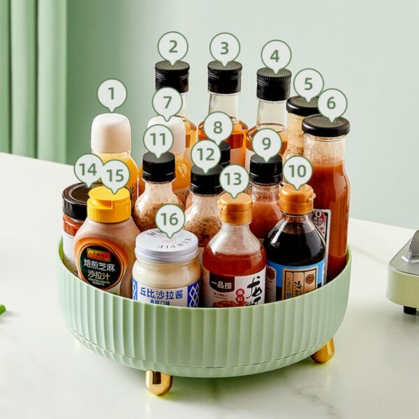 360 Degree Rotation Kitchen Seasoning Storage Rack Multifunctional Seasoning Soy Sauce Vinegar Storage Rack Seasoning Plate Hous 4