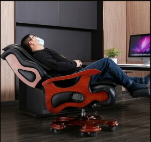 Leather boss chair home business office chair reclining lifting massage computer chair solid wood rotating chair big class chair 2