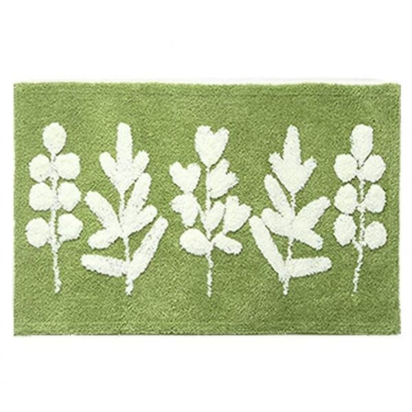 Inyahome Leaves Bath Mats for Bathroom Non Slip Shower Rug Water Absortion Bathroom Mat Entryway Door Mat for Bathroom Indoor 3