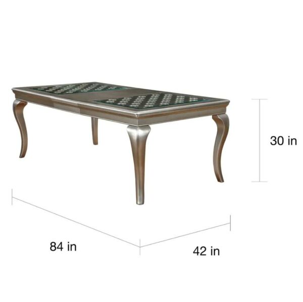 Furniture of America Tily Gold 9-piece Dining Table with Leaf Set Includes 1 dining table 8 side chairs 5