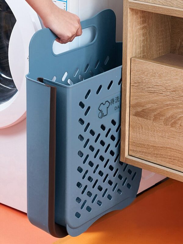 Large Portable Bathroom Folding Dirty Clothes Storage Basket Household Wall Hanging Punch-Free Laundry Basket Put Clothes Bucket 2