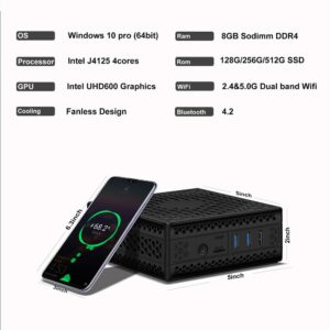 Chatreey AC1-Z Fanless Mini PC Intel Celeron Quad core J4125 Desktop Mini Computer windows 10/ linux Support windows 11 2