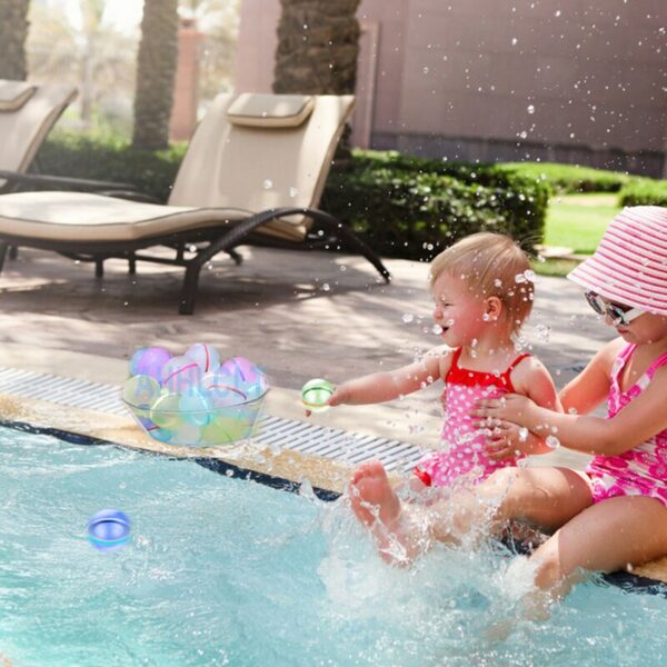 600pcs Water Bomb Splash Balls Toy Reusable Water Balloons Water Absorbent Ball Swimming Pools Toys For Kids Water Fight Games 2