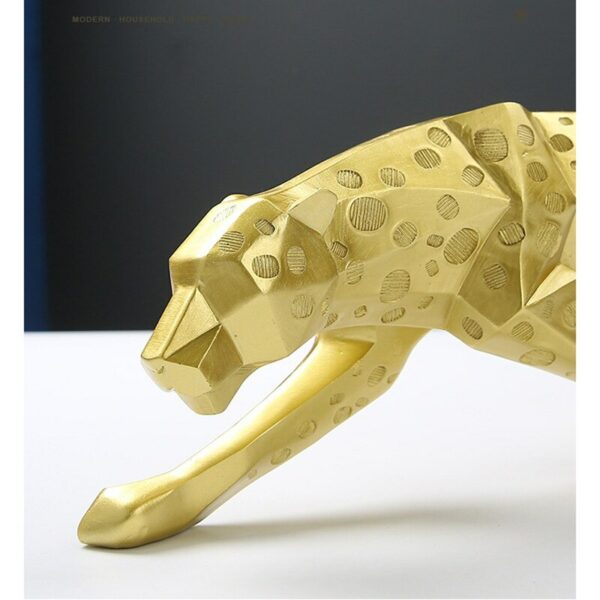 Geometric Cheetah Statue Modern Abstrac Animal Figurine Desktop Office Resin Leopard Sculpture Craft Decoration Gift Home Decor 3