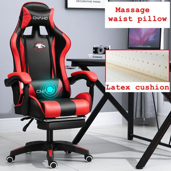 Luxury Ratex Cushion Gaming Chair With Massage Waist Pillow Professional Computer Chair Office Chair Super Soft Game Racer Chair 2