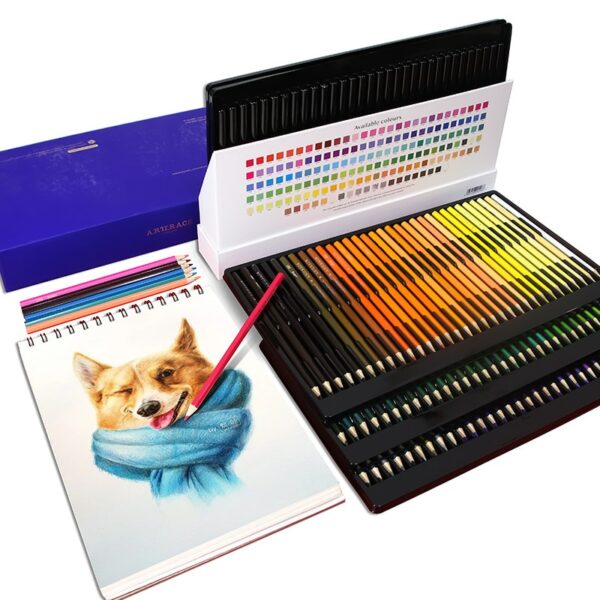 120/160 Color Professional Oil Color Pencils Set Wood Soft Tin Box Artist Pencils Set For Drawing Sketch Art Supplies 1