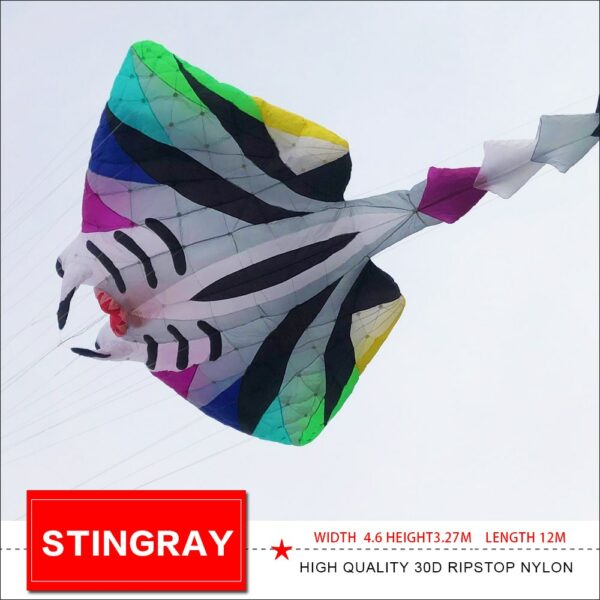 new arrival 12m Stingray soft infltable kite pilot kite 4.6*3.27m 5