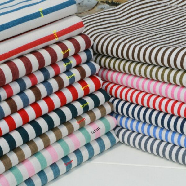 10m/lot 5MM-stripe Print Cotton Linen Fabric Curtains Sofa Linen Tablecloths Bedding Set Wholesale 1