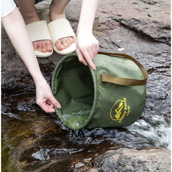 12L Portable Folding Bucket Fishing Outdoor BBQ Travel Foldable Water Bucket Bowl Sink Washing Bag Seal Car Wash Buckets 4