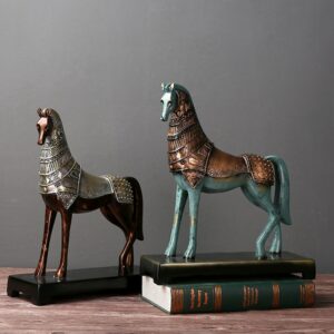 Home Decoration Imitation War Horse Sculpture Living Room Decoration Statue Antique Figurine Office Decoration Furnishings Gifts 2