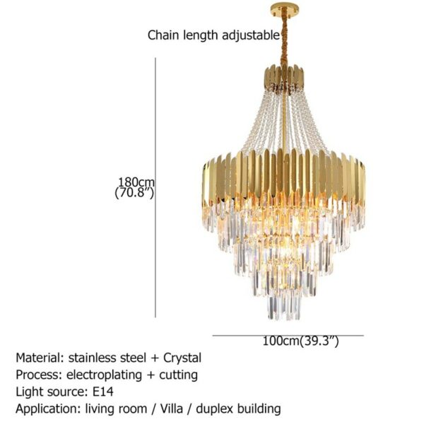 DLMH Chandelier Gold Pendant Lamp Fixtures Postmodern LED Light for Home Living Dining Room Villa 6