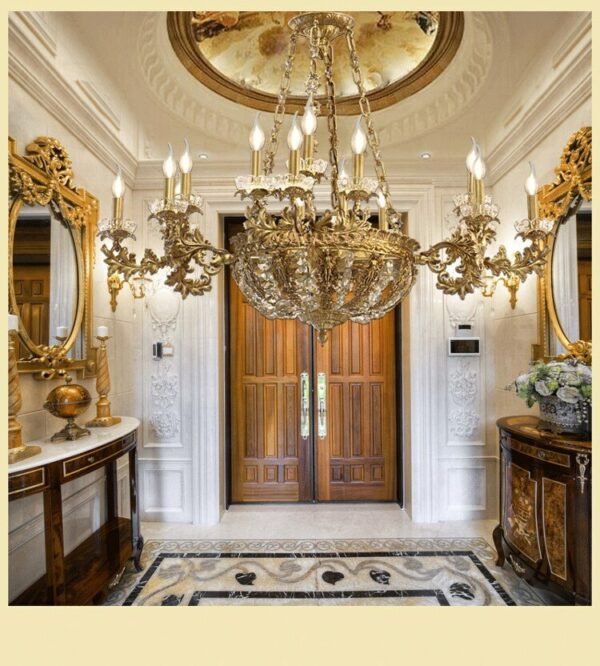 French style copper chandelier luxury creative bedroom living room dining room hotel villa high-end club chandelier 4