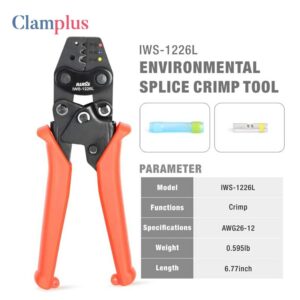 IWS-1226L Crimping Tools Work for Raychem TE MiniSeal Low Profile Environmental Splices M81824/1-XX from AWG26-12 Crimpier Plier 1