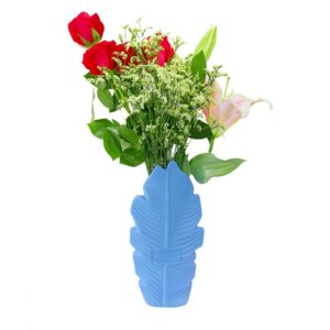 GIEMZA Silicone Vase Anti-drop Simulation Leaves Pot Dried Flower Decoration Hydroponics Home Room Hotel Office Arrangement 1