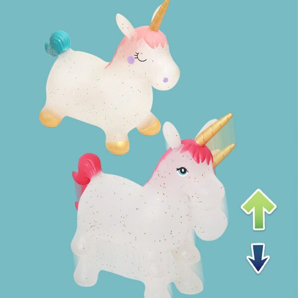 Cute Unicorn Inflatable Ride on Animal Toys Jumping Horse Bouncy Sports Games for Kids Baby Children's Day Gift 6