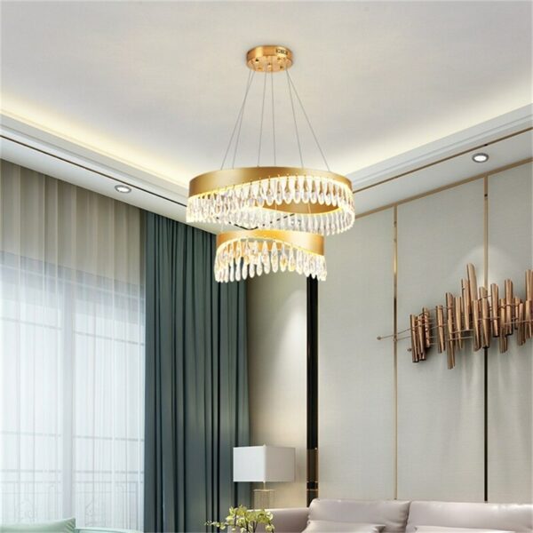 AOSONG Chandelier Pendant Lamp Postmodern Gold Luxury Home LED Light Fixture for Living Dining Room 4